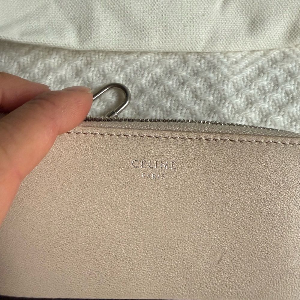 Old Celine Solo Coin and Card Purse, Black/Beige Colorblock, w/ Box and Dustbag - Picture 3 of 14